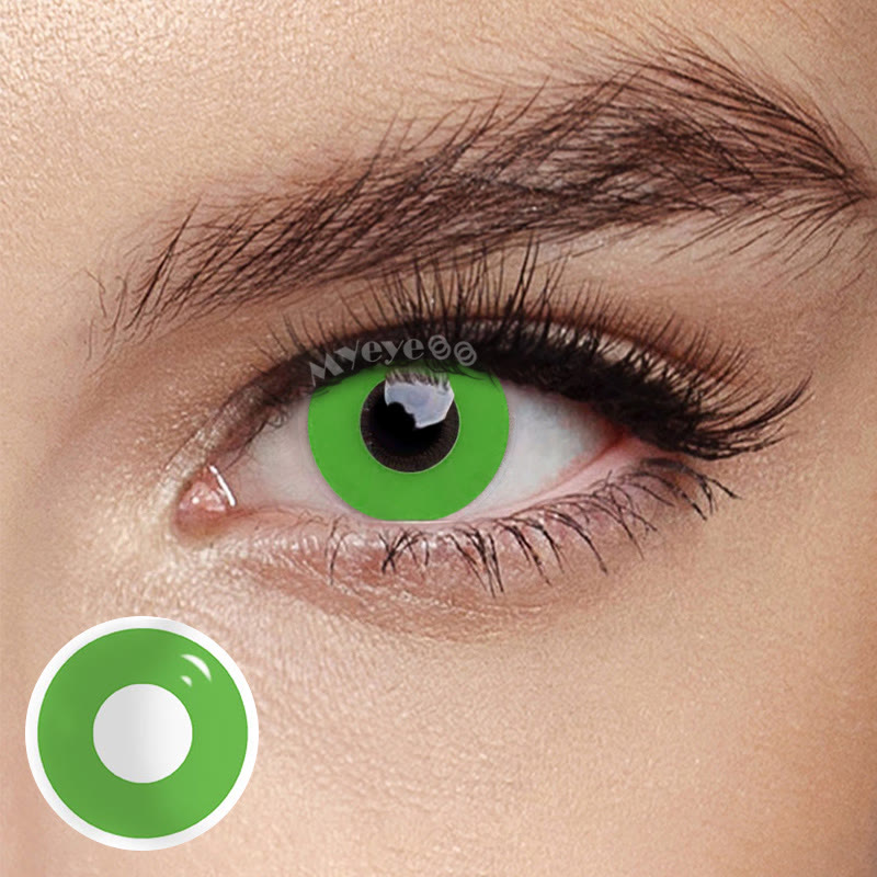 MYEYEBB Green Block Cosplay Colored Contact Lenses