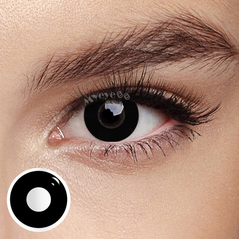 MYEYEBB Black Block Prescription Cosplay Colored Contact Lenses