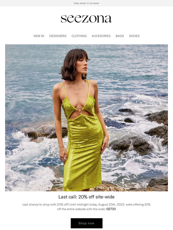 Last call: 20% off site-wide