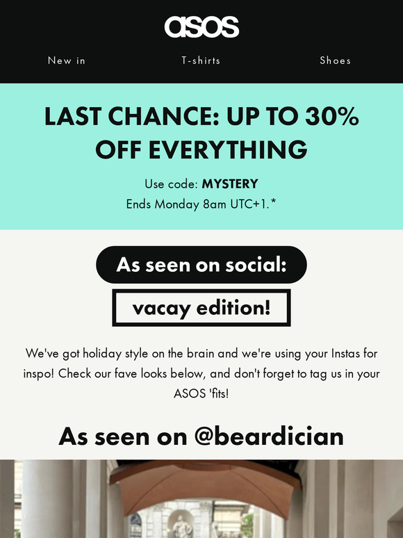 Ends soon: up to 30% off everything