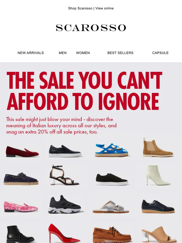An extra 20% off sale items! Pick your size now