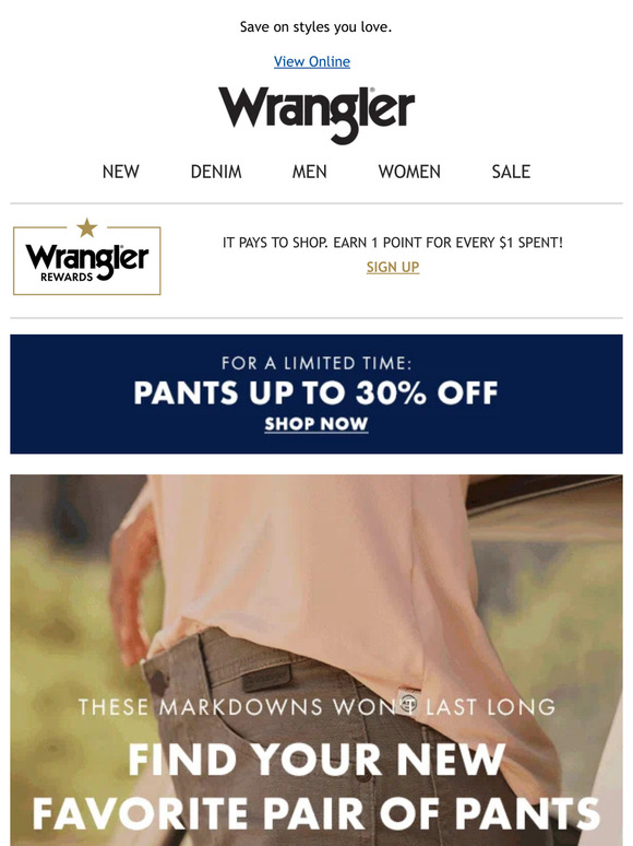 Up to 30% off pants