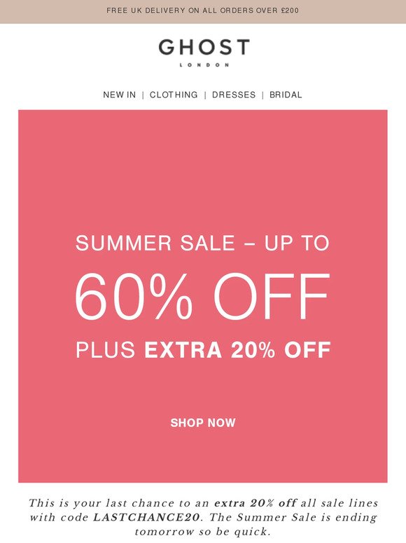 Extra 20% Off Sale | Ends Tomorrow