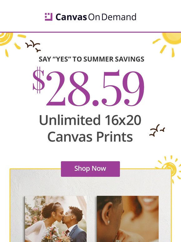 Say "YES" to 16x20 canvas for $29 before it's gone tomorrow night!