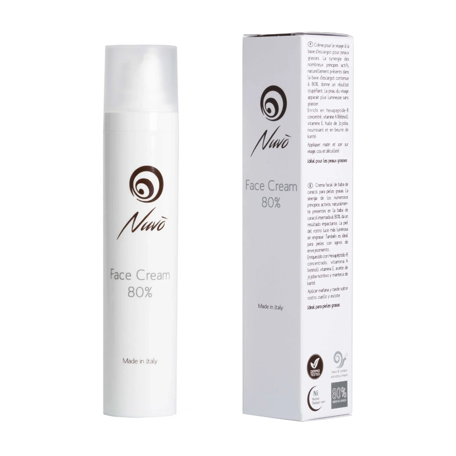 Image of Crema Viso Antiage per Pelle Grassa con Bava di lumaca 80% 50ml