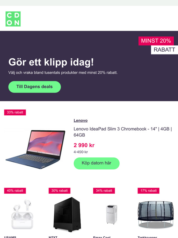 Söndagsshopping - minst 20% rabatt