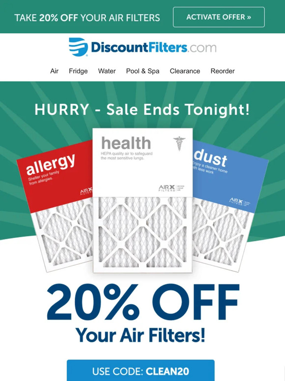 HURRY! Last Chance to Save on Air Filters 🚨