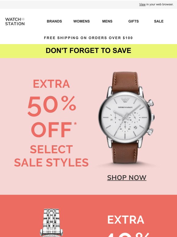 Reminder: Up To 50% Off