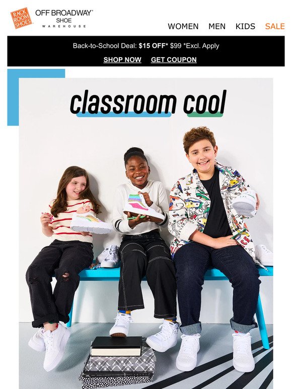Save $15 on popular shoes for school