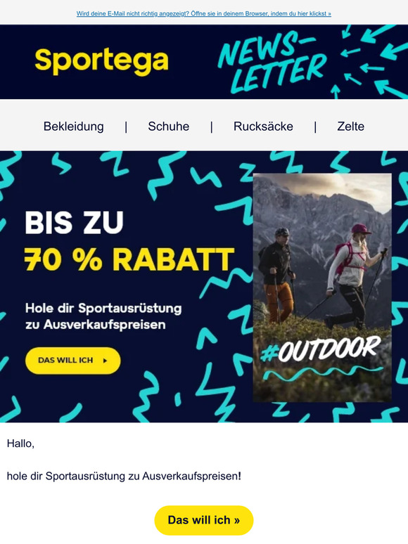 Totale Lagerräumung Outdoor ⛺ biz zu 70 % Rabatt