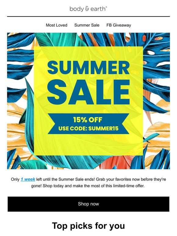 Summer Sale Countdown:1 Week Left to Shop