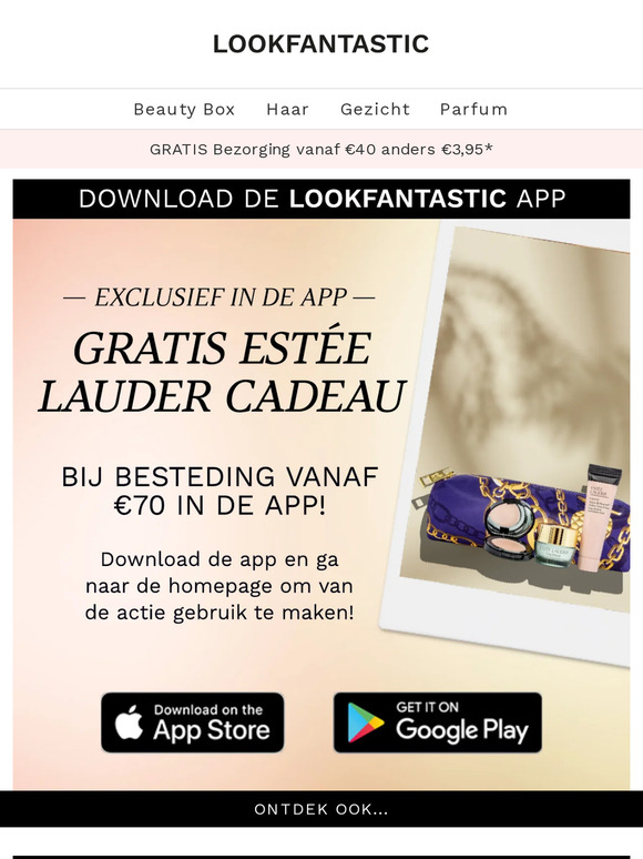 Download de app voor een Estée Lauder cadeau!