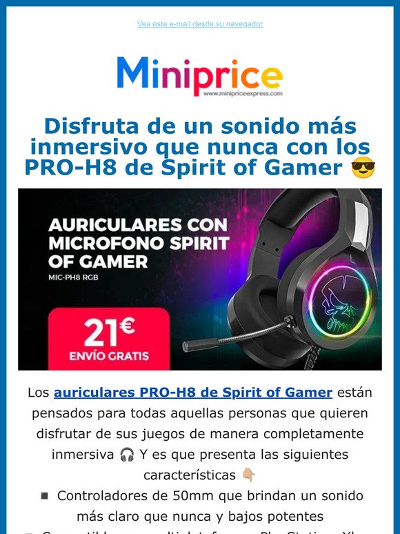 Descubre los auriculares PRO-H8 de Spirit of Gamer 🎧