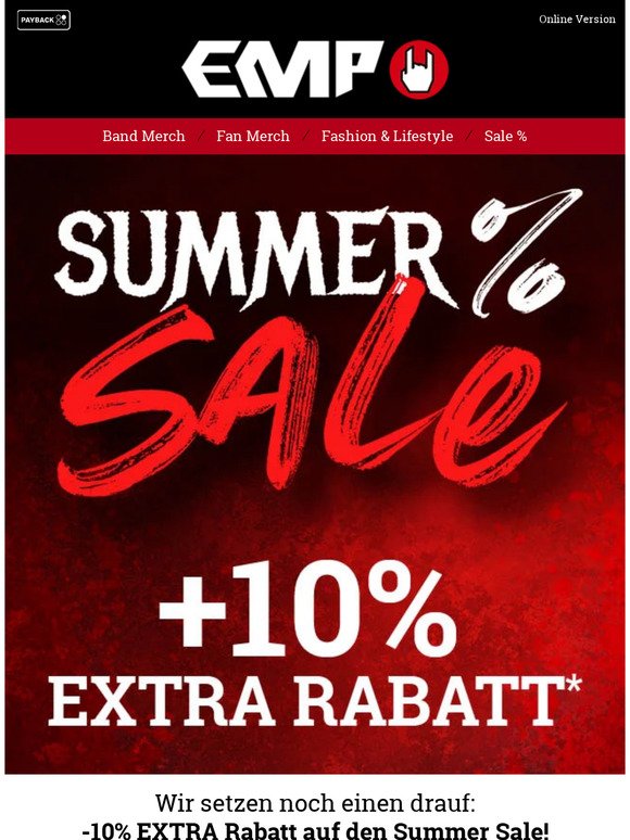 10% Extra auf Summer Sale startet JETZT!