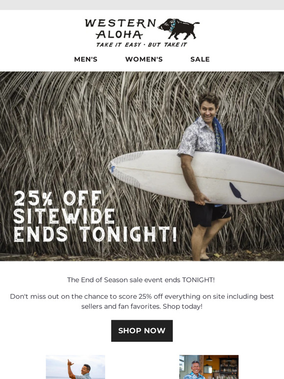 ENDS TONIGHT - 25% off sitewide + free shipping!
