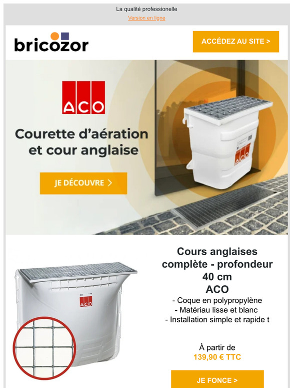Caniveaux, siphons, courettes