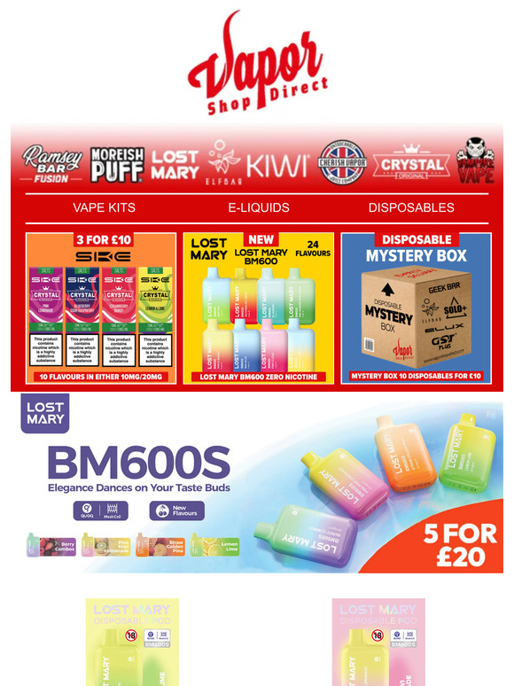 Brand New BM600S Disposable by Lost Mary⭐️ | 4 New Flavours Get Any 5 For £20