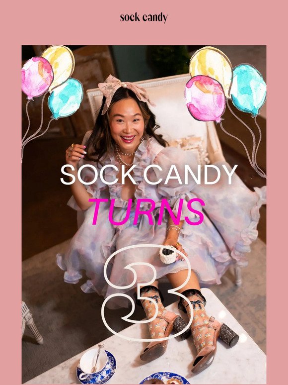 Sock Candy Turns 3  🎉 Here's 30% Off!