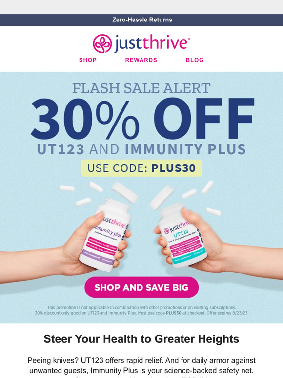 Save 30%–Just Thrive flash sale