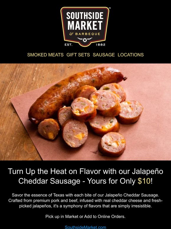🔥 Unbelievable Deal: $10 Jalapeno Cheddar Sausage! 🌶️🧀