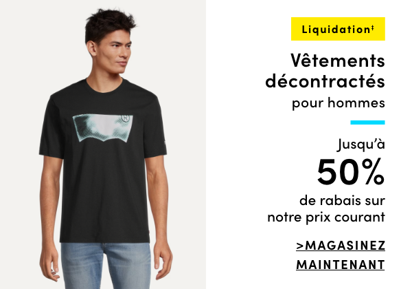 Clearance Men's Casual Clothing up to 50% off the original price