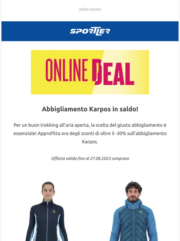 Oltre al -30% su Karpos