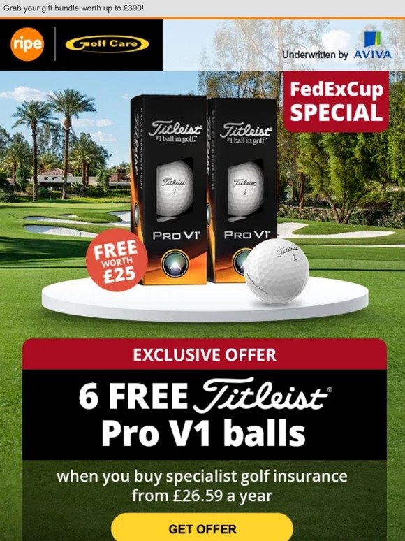 FedExCup Special! Get 6 FREE Titleist Pro V1s