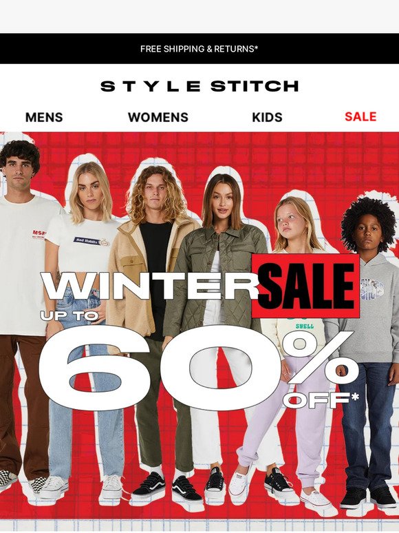 UP TO 60% OFF WINTER SALE*