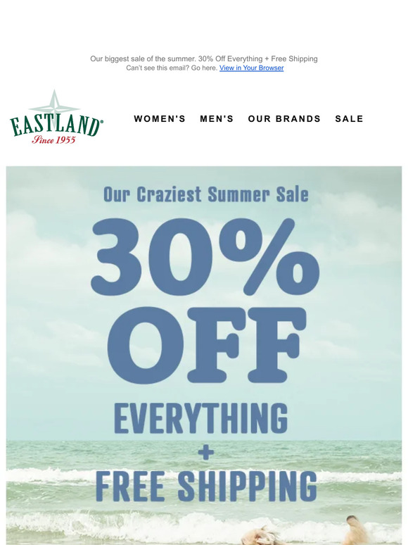 30% Off + Free Shipping ends Tonight