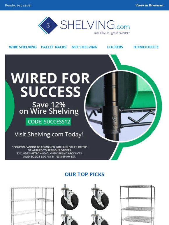 Rack Up the Savings! 12% Off Wire Shelving Sale Starts Now