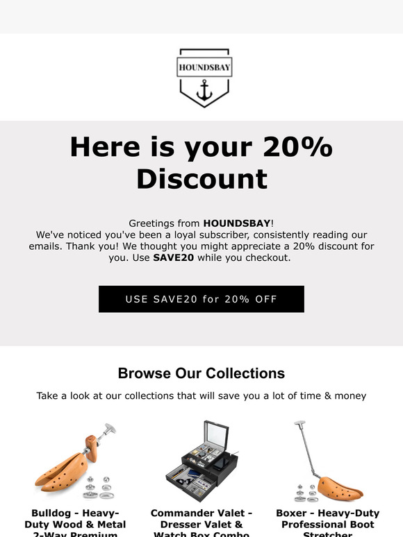 20% OFF at Houndsbay - Don't Miss Out  🙏