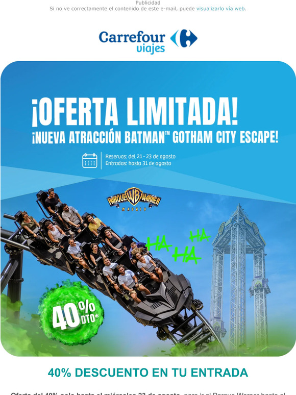 40% Descuento en Parque Warner