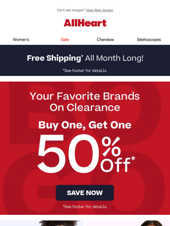 Clearance is buy one, get one 50% off (top brands included!)