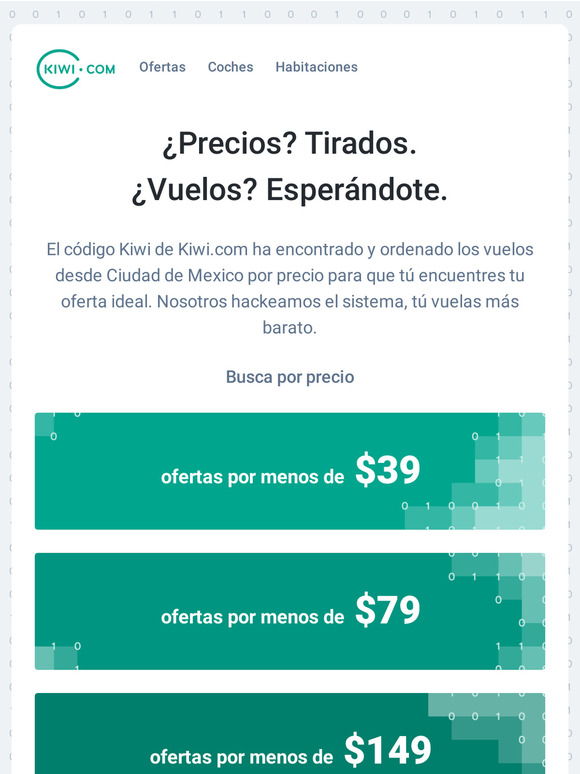 Vuelos desde menos de $39 gracias al código Kiwi.