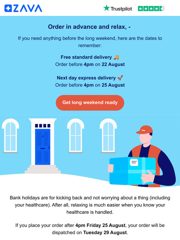 Get what you need in time for the bank holiday! 🚚