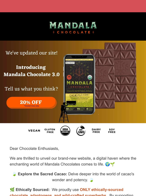 🍫🌱 Introducing Our New Website: Unveil the Magic of Ethical & Nourishing Chocolate! 🌱🍫