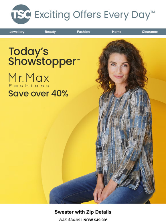 The Shopping Channel Today’s Showstopper™ Mr. Max Sweater with Zip
