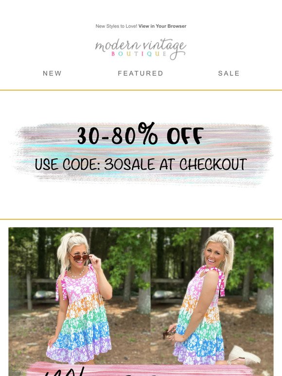 Hurry before it ends... 30-80% Off Sale