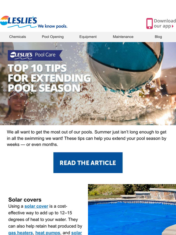 Leslie's Pool Supply Learn How to Extend Your Pool Season! (Read Now) Milled