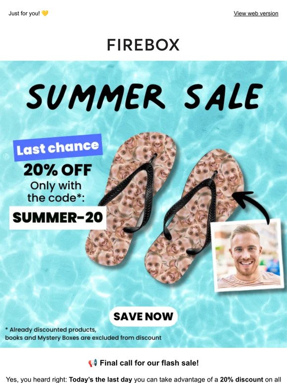 🚨 Last chance: 20% off our summer products!