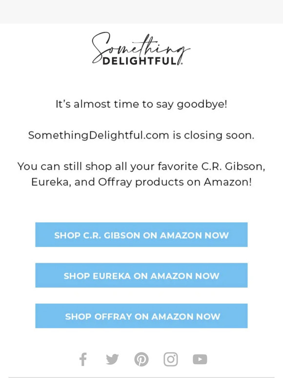 SomethingDelightful.com is Closing Soon!