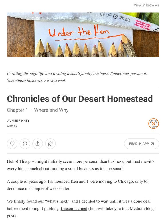 Chronicles of Our Desert Homestead