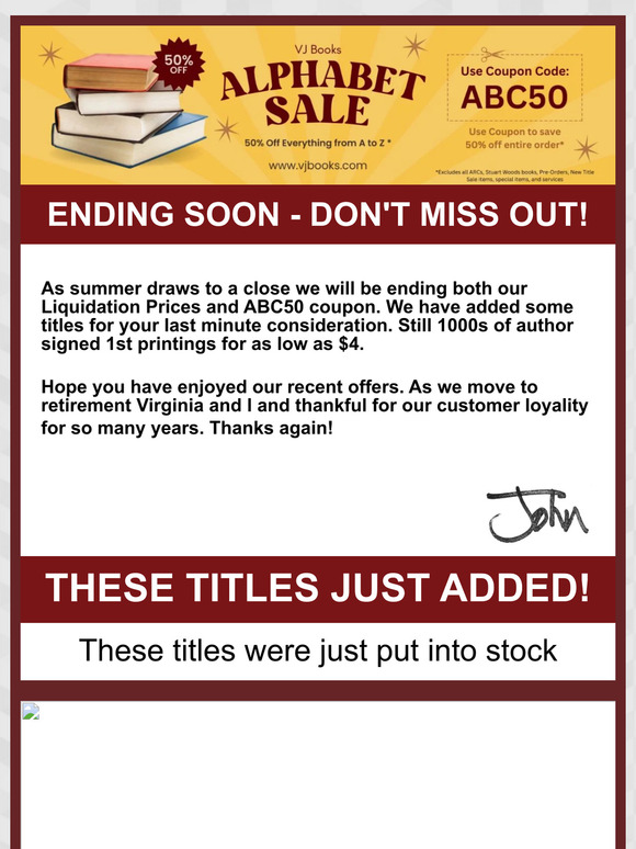 ABC SALE ENDING SOON - SAVE UP TO 90%