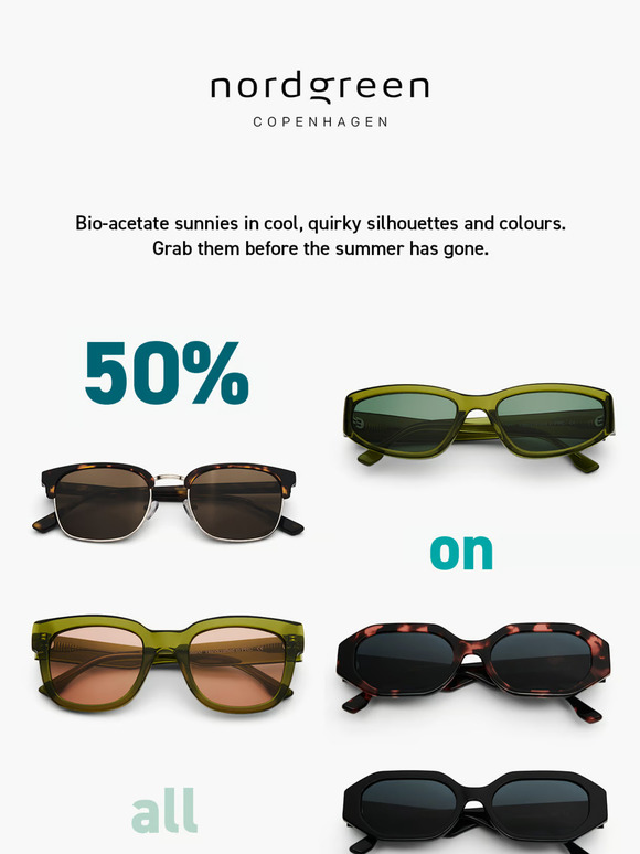50% off all sunnies in our Outlet Store
