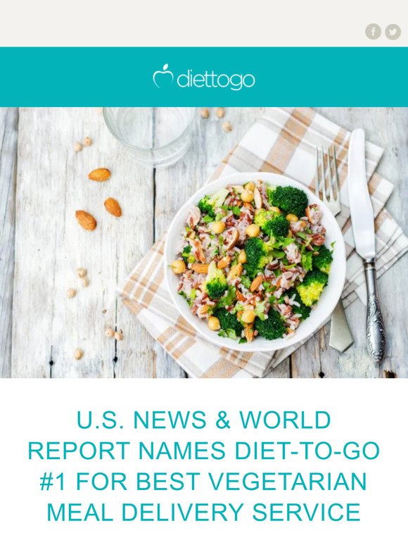 U.S. News & World Report Names Diet-to-Go #1 for Best Vegetarian Meal Delivery Service Overall