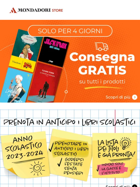 La consegna è gratis. Approfittane subito!