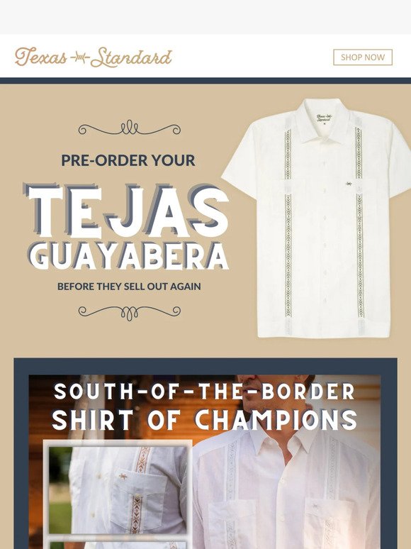 Pre-Order Your Tejas Guayabera Now