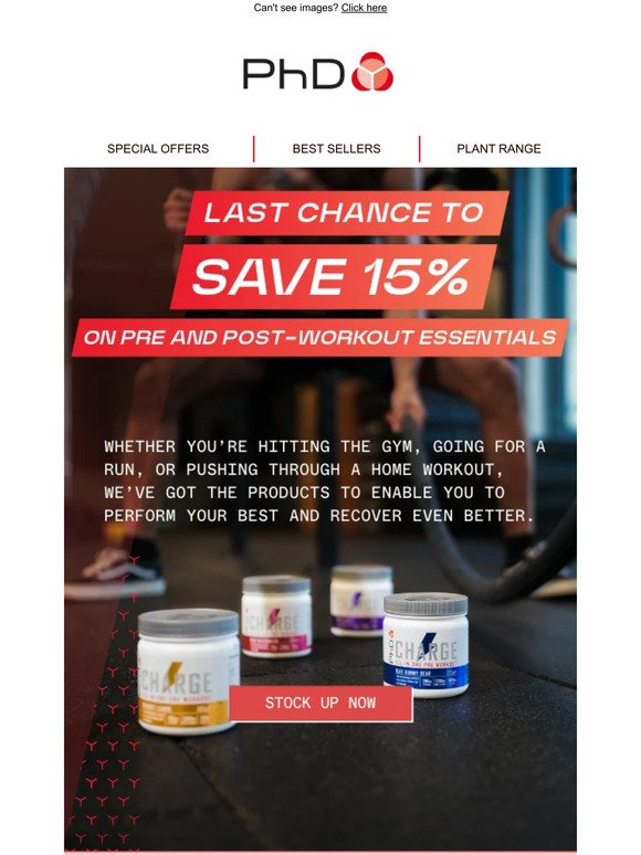 💪15% OFF Pre & Post Workout essentials ends soon