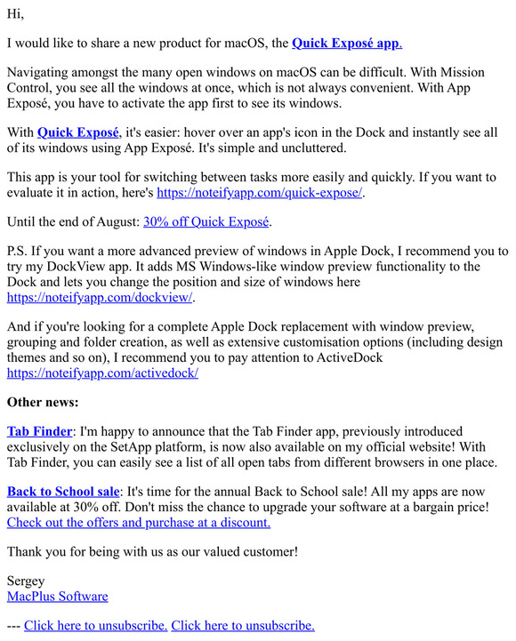 Quick Exposé: simplified window management on macOS right from the Dock