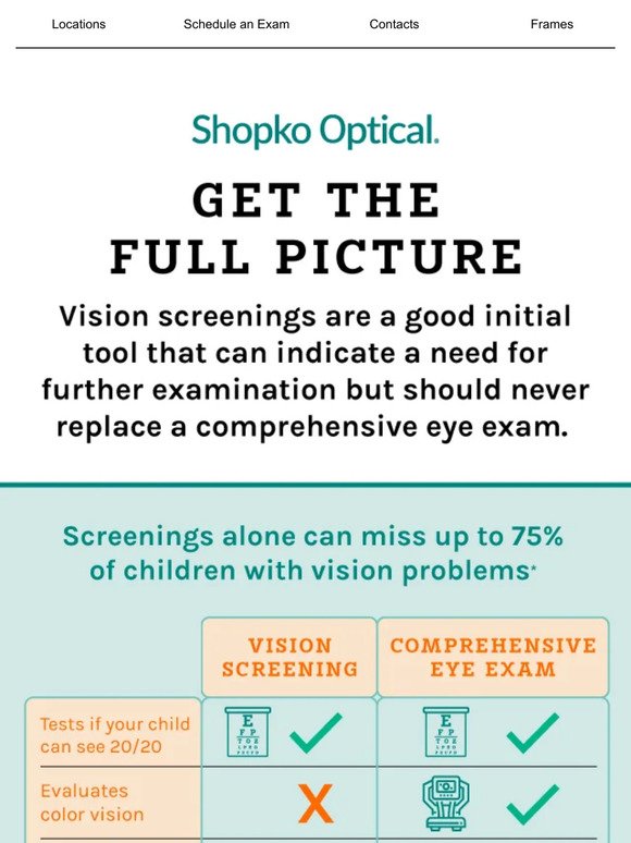Is Their School Vision Screening the Same as an Exam?